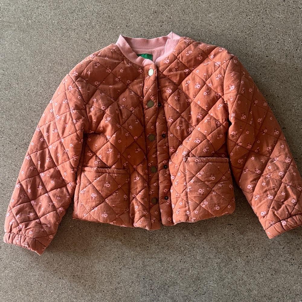 Dip Quilted Jacket in Pink and Rust